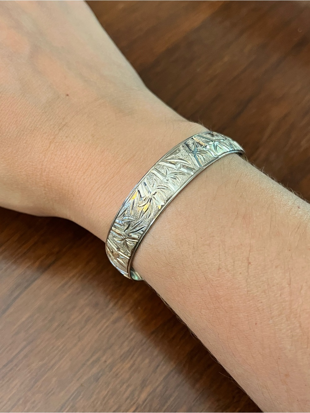 Sterling Silver Textured Bangle Bracelet